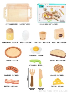 YARI Nuovo Design Set Colazione Giocattolo per Bambini in Legno Naturale con Vassoio per Tagliare Cibo e Giocare - Product Image 6
