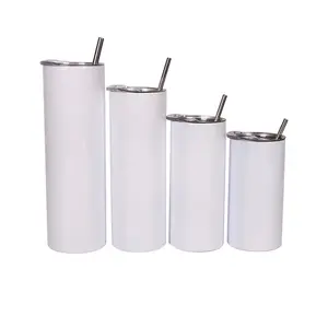 BORGE 12oz/16OZ/20OZ/30OZ Double Wall Sublimation Stainless Steel Tumblers With Straw And Rubber Bottom