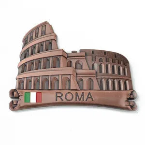 Ímã de geladeira de cozinha 3D logotipo personalizado metal promoção Roma lembrança ímã de geladeira antigo para decoração de geladeira