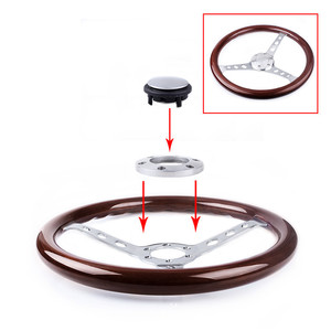 Volante Clásico de Madera de Caoba Ling Sheng de 15 Pulgadas (380 mm), Retro, Universal - Product Image 1