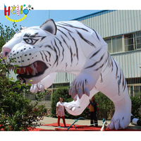 Tigre blanc gonflable énorme de modèle d'animal de forêt gonflable énorme fait sur commande