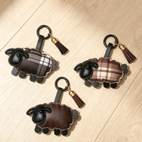 Porte-clés tendance en cuir PU avec pendentif mini-pony, breloque chevreuil, mouton, poney et ensemble de breloques poney en mouvement pour sacs