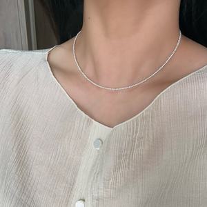 Collier ultra-rare en mini-perles d'eau douce naturelles de 2 mm, chaîne de clavicule polyvalente en argent pur S925, exquis - Product Image 1