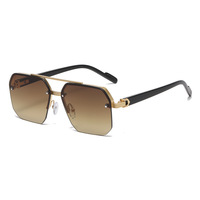 Gafas de Sol Rectangulares Pequeñas Multicolores con Logotipo Personalizado de Nuevo Diseño, Gafas de Sol Modernas sin Montura para Hombre y Mujer