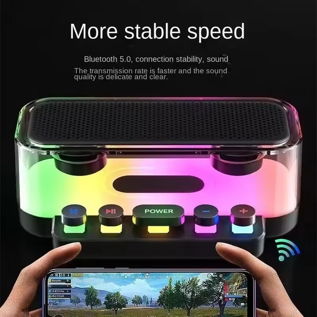 Cyberpunk RGB Lamp Speaker 5W Desktop Audio Gaming Decor Portable Wireless Speaker Led Light Speaker Subwoofer Nightlight