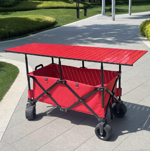 Night Market Stall Cart Small <b>Folding</b> Wagon New Model Stall Cart with Large <b>Table</b> Awning Lifted Folded Market Stall Cart - Product Image 5