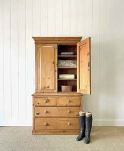 Armoire de style anglais rétro, en bois massif, design haut de gamme personnalisé, armoire de sol principale - Product Image 5