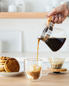 Tazas <span class=keywords><strong>de</strong></span> café roscadas <span class=keywords><strong>de</strong></span> vidrio <span class=keywords><strong>de</strong></span> <span class=keywords><strong>doble</strong></span> pared <span class=keywords><strong>de</strong></span> vidrio transparente <span class=keywords><strong>de</strong></span> borosilicato resistente al calor - Product Image 2