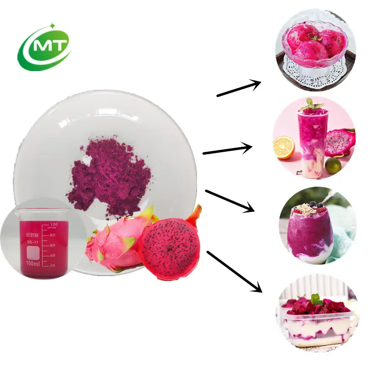 Amostra grátis Alta qualidade 100% Pura Natureza Orgânica Liofilizada Frutas Do Dragão Em Pó Com Sabor Pink pitaya Em Pó