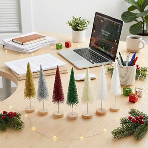 Mini sapin de Noël SANWEI, décoration de bureau, accessoires de photographie, décoration de table, sapin en sisal, brosse à bouteilles, pin - Product Image 4