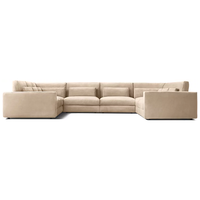 Nouvelle arrivée : canapé modulaire en forme de L Lugano, ensemble de canapés sectionnels, coussins doux et moelleux, meubles artisanaux écologiques pour villa