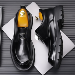Chaussures Derby de Mariage pour Hommes en Cuir Véritable de Vachette de Luxe, Respirantes, à Semelle Épaisse, Style Business Décontracté, à Enfiler - Product Image 2