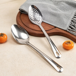 Household Stainless Steel Spatulas, Cookware, High Temperature Resistant, Rust-proof Soup Ladles, Slotted Spoons - Product Image 4