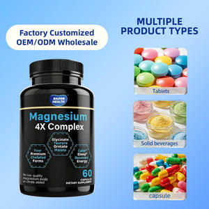 Cápsulas de Magnesio 4X Complex OEM/ODM, Glicinato de Magnesio, Malato, Suplementos para el Sueño, Energía y Salud - Product Image 4