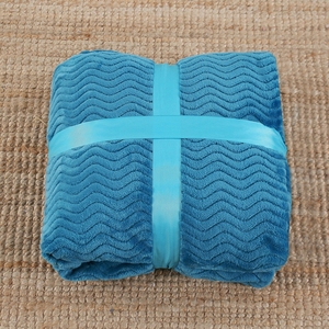 <span class=keywords><strong>Coperta</strong></span> in Pile Jacquard Ondulato FY, Design alla Moda in Giallo, Blu e <span class=keywords><strong>Rosa</strong></span>, Morbida e Calda, 100% Poliestere - Product Image 6
