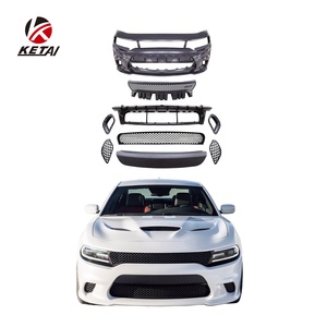 Pare-chocs avant style SRT pour <span class=keywords><strong>Dodge</strong></span> <span class=keywords><strong>Charger</strong></span> 2015-2022, prix usine, vente en gros, sans trou pour feux antibrouillard, avec lèvre de pare-chocs et ajustement de précision - Product Image 1