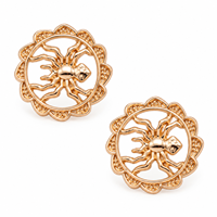 Boutons en métal ajourés personnalisés avec placage, bord festonné, découpe animale et logo en relief pour blazers, vestes et vêtements