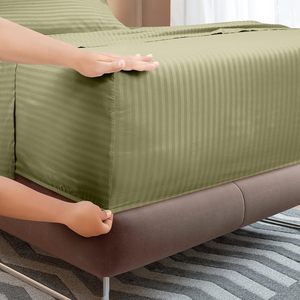 Simple Queen <strong>King</strong> <strong>Size</strong> Stripe <strong>Bedding</strong> <strong>Sets</strong> <strong>Luxury</strong> Bed Linens Bed Sheets and Pillowcase for Single Double Bed - Product Image 6