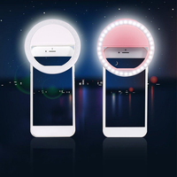 Mini Led Selfie halka ışık cep telefonu Lens LED Selfie lamba halka telefon için Selfie klip şarj edilebilir dökün halka ışık