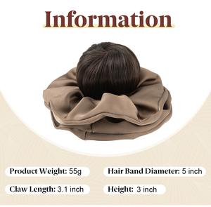 2026 Chignon élégant synthétique à pince avec chouchous pour <span class=keywords><strong>cheveux</strong></span>, postiche pour chignon bouffant, queue de cheval, <span class=keywords><strong>blond</strong></span> cassé - Product Image 4