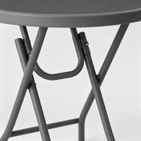 Table d'appoint portable pour patio extérieur, légère et pliable, avec structure en acier inoxydable, table ronde de 18 pouces avec verre imprimé, très vendue