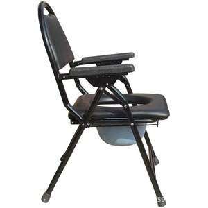 <b>Commode</b> Chair Folding <b>Portable</b> Toilet Seat With Armrests For Elderly Household Use - Product Image 2