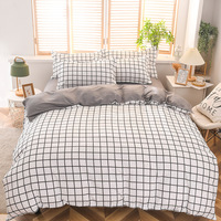 Parure de lit 4 pièces en microfibre imprimée de luxe, drap de lit, housse de couette et taies d'oreiller, vente en gros