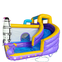Combinaison toboggan aquatique rotatif sur le thème des vaisseaux spatiaux et trampoline en forme de fusée pour piscine, en PVC, certifiée CE