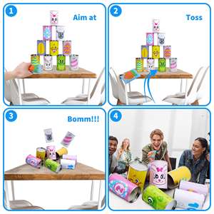 Enfants adultes vacances en plein air cour <span class=keywords><strong>chasse</strong></span> <span class=keywords><strong>aux</strong></span> <span class=keywords><strong>oeufs</strong></span> de Pâques jeux de fête d'anniversaire carnaval de Pâques sac de fèves lancer Knockdown Can <span class=keywords><strong>jeu</strong></span> ensemble - Product Image 5