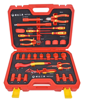 Kit d'outils isolés certifiés VDE 1000V IEC 60900, 25 pièces, avec jeu de tournevis à cliquet isolés et jeu de coupe-câbles latéraux isolés