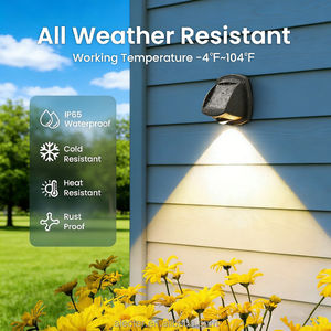 Lampes solaires murales extérieures innovantes IP65 étanches, bicolores, 3 modes, pour terrasse, porche, jardin, décoration et sécurité - Product Image 2