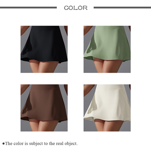 Vêtements de sport de course pour femmes <span class=keywords><strong>Badminton</strong></span> Tennis Golf Jupe OEM LOGO personnalisé Mesdames Nylon élastique 2 en 1 avec poche latérale <span class=keywords><strong>Short</strong></span> de yoga - Product Image 3