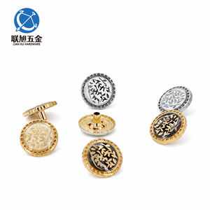 लिंकू बटन निर्माता कस्टम पैटर्न लोगो गोल जस्ता धातु धातु सुनहरे 4 भाग बटन प्रेस - Product Image 2