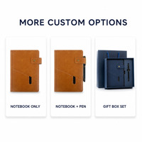 Ensemble cadeau personnalisé de carnet en simili cuir et stylo avec impression UV, format A5, multifonctionnel, pour réunions de bureau
