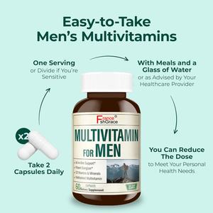 Multivitamínico de Alta Potencia, 60 Cápsulas, Apoya un Sistema Inmunológico Saludable para Hombres, Suplemento Dietético Multivitamínico - Product Image 6