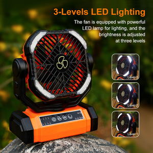 Ventilador de Camping con Luz, 10000 mAh, Recargable por USB, Portátil, con Control Remoto, Alta Potencia, para Uso en Exteriores - Product Image 3
