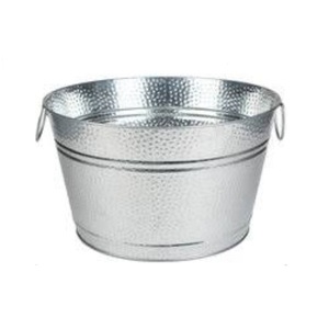 อ่างเครื่องดื่มชุบสังกะสีสีเงินขนาดใหญ่แบบวินเทจสำหรับงานเลี้ยงเครื่องดื่มแนวโบราณ - Product Image 3