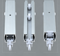 Rail de rideau en aluminium épais à double rainure, robuste, avec roulettes silencieuses doubles