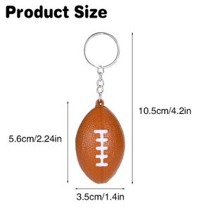 Logo Pu Foam Keychain <b>Mini</b> Rugby Ball Stress Reliever <b>Keyring</b> Custom Color Promotional Gifts - Product Image 2