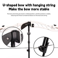 Support de tir à l'arc pliable CUPID pour arc recurve de chasse et de compétition, couleur noire, en fibre de verre