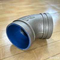 Coude rainuré en fonte ductile DN65, résistant à la corrosion, peint et revêtu d'époxy, raccord pour tuyaux d'eau potable destiné aux projets de construction