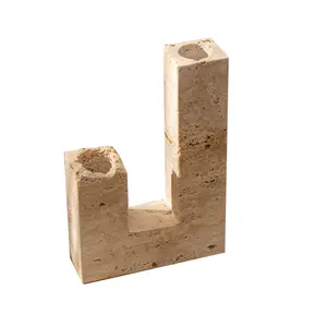 Faith Stone Wholesale Marble Travertine Candle Holder Candle Stick Holders Luxury Home Decoration