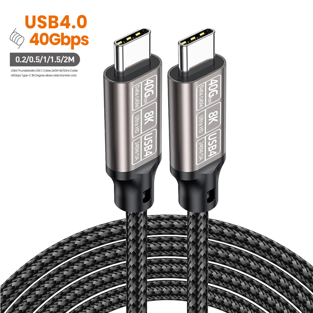 8K USB4 Type C Cable 40Gbps 80Gbps 240W PD3.1 QC4.0 for Samung Thunderbolt 4 Fast Charging Cable Thunderbolt3 USB C to C Data