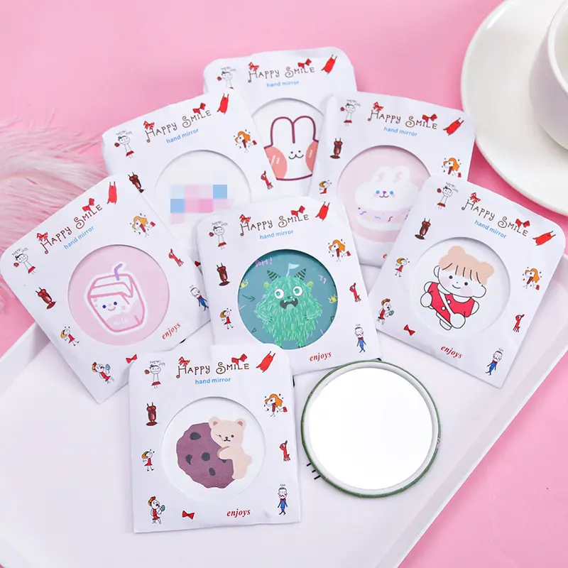 South Korea card girl heart with makeup mirror cute net red portable small round mirror stall supplies wholesale