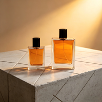 Botol Parfum Kosong Kaca Mewah Berkelanjutan Bentuk Persegi Panjang 50ml 100ml yang Dapat Disesuaikan dengan Pompa Semprot dan Cetak Sablon