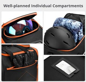 Échantillon gratuit Sac à chaussures de ski 70L Sac à chaussures de snowboard imperméable Sac à dos de voyage pour chaussures de ski et de snowboard - Product Image 5
