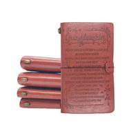 Cuaderno de diario para papá e hija encuadernado en cuero con LOGO en relieve, páginas interiores Kraft recargables Vintage A6, más vendidos al por mayor
