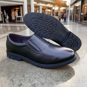 Chaussures habillées en cuir formelles pour hommes, noires, en cuir de vachette pleine fleur, à enfiler, pour le bureau et les occasions professionnelles - Product Image 4