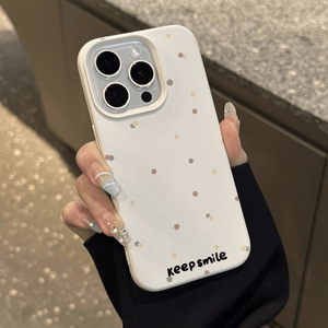 Bình thường Polka Dot phong cách Silicone vỏ mềm điện thoại di động Trường hợp Apple 16 Pro Max máy ảnh bảo vệ Tương thích iPhone 14 15 13 - Product Image 3