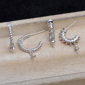 DIY <b>Accessories</b> for Fine Hoop Earrings 6-10 Zodiac <b>Snake</b> S925 Silver Pearl Empty Jewelry Holder 5793 Lucky <b>Snake</b> Empty Holder - Product Image 1